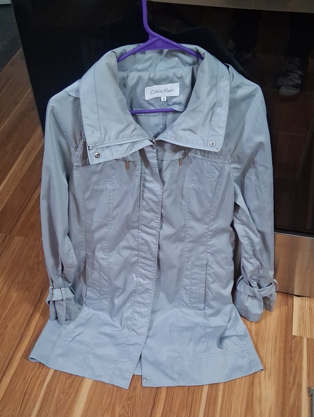 Calvin Klein Women's Light Gray Trench Coat